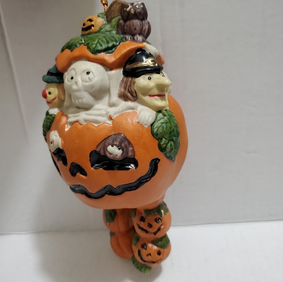 HAUNTED HAVEN Halloween Windchime Hand Painted Pumpkin - Picture 3 of 7